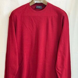Bobby Jones Players 100% Cotton Men's Crew Neck Long Sleeves Shirt -Dark Red -XL